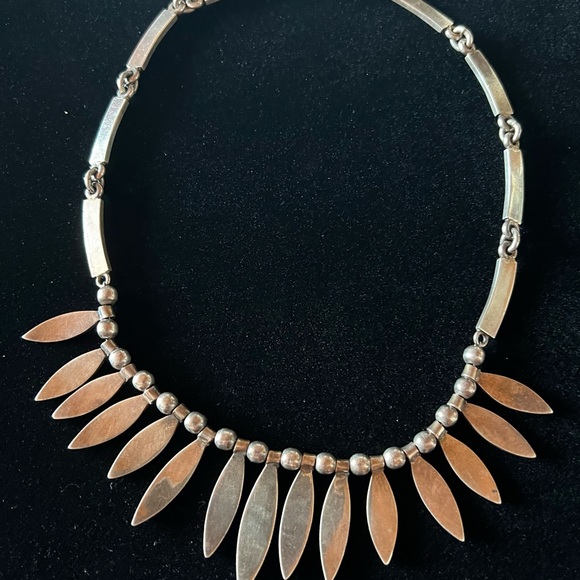 Vintage Sterling Silver Crush Turquoise Collar Choker Necklace. - Picture 3 of 7